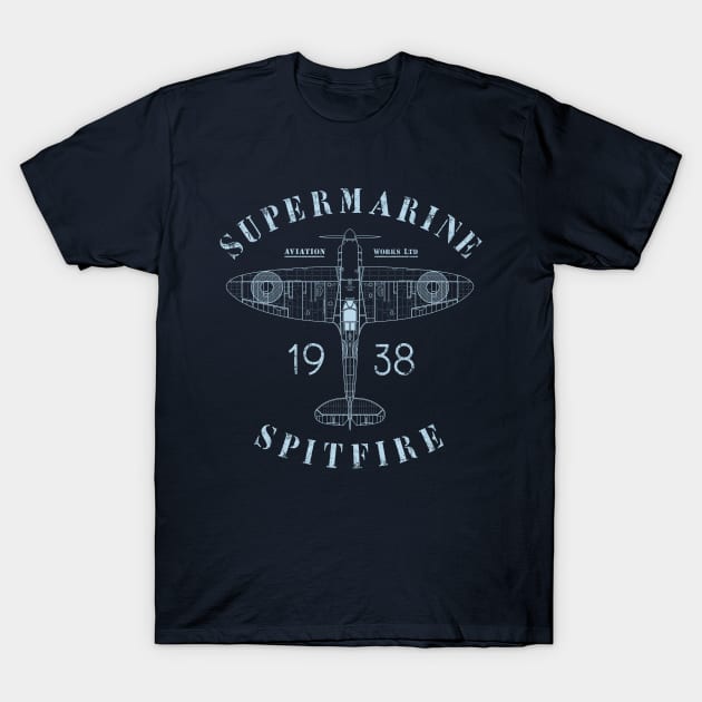 Spitfire Blueprint T-Shirt by 909 Apparel